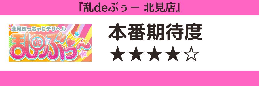 乱deぶぅー 北見店のロゴと本番期待度