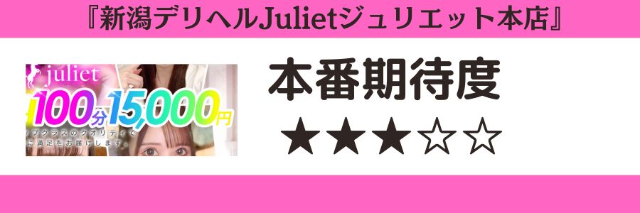 新潟デリへルJulietジュリエット本店のロゴと本番期待度